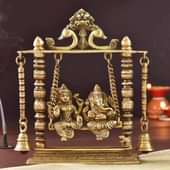Swinging Laxmi Ganesh Brass Idol