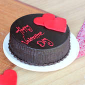 Choco truffle cake with 2 hearts for valentine