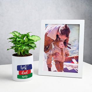 Syngonium In Ceramic Mug With Photo Frame