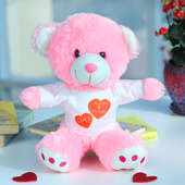 Cute Pink Valentine Special Teddy with Personalized Text