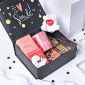 Buy Tea Choco Mug With Card N Teddy Box for Valentine Day