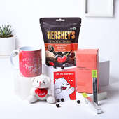 Buy Tea Choco Mug With Card N Teddy Box for Valentine Day