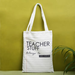 Teacher Personalised White Tote