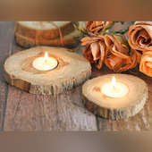 Teak Wood Candle Coaster - Diwali Gift