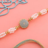 Teal Mandala Pearl Rakhi