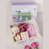 Teddy Bear Keychain With Scented Candle N Love Token