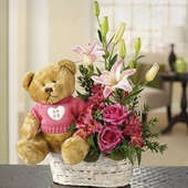Buy Teddy Bear N Bouquet Online