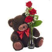 Buy Teddy Bear N Rose Vase Online