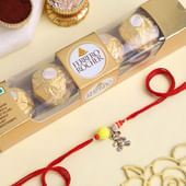 Teddy Charm Kids Rakhi With Ferrero Rocher