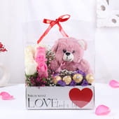 Teddy Cuddles N Choco Love Floral Box