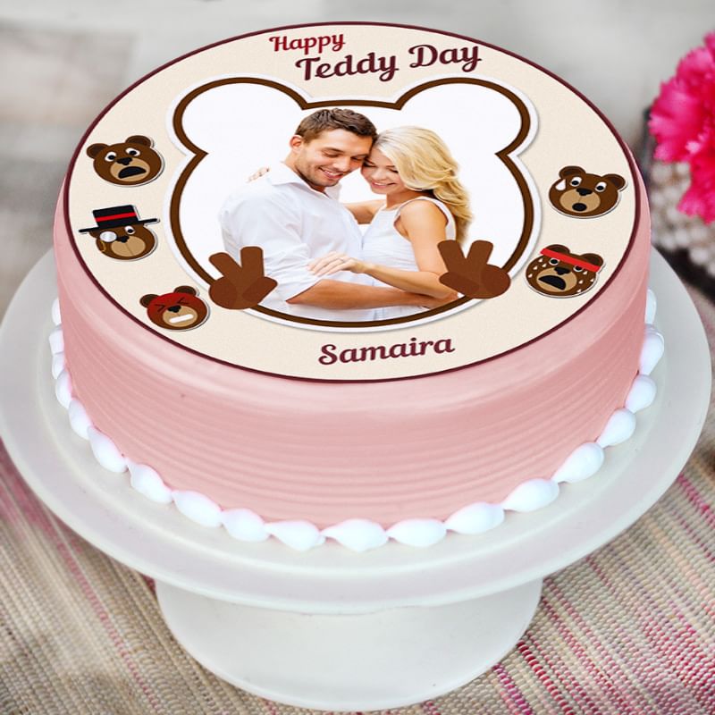 Teddy day special photo cake - Zoom View