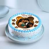 Teddy day special photo cake - Top View