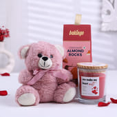 Teddy Love With Candle N Almond Rocks