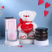 Teddy Bear& Love Hamper for Valentine Day