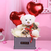 Teddy With Chocolate N Balloon