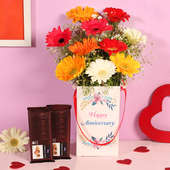 Gerbera Bouquet With Chocolate