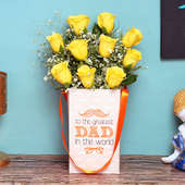 Yellow Roses in a Flower Box online delivery