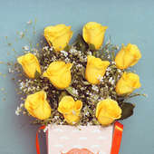 send Yellow Roses in a Flower Box online in India