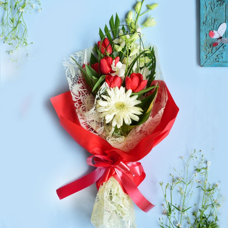 Tender Delight Orchids With Gerberas