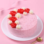 Textured Strawberry Swirls Cake