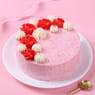 Textured Strawberry Swirls Cake