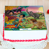 Jungle Book Birthday Photo Cake - Zoom View