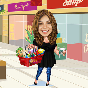 Caricature For Shopping Lover