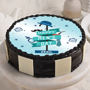 Photo Men Day Blue Cake
