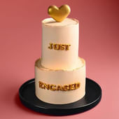 Golden Heart Engagement Cake