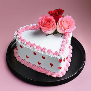 Blooming Hearts Theme Cake