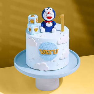 Doraemon On The Sky Theme Cake