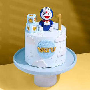 Doraemon On The Sky Theme Cake