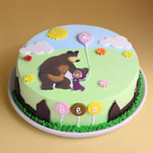 Masha N Bear Birthday Fun Cake