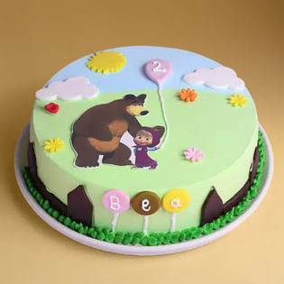 Masha N Bear Birthday Fun Cake