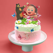 Masha N Bear Cartoon Theme Cake