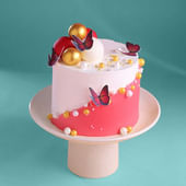 Pearls N Butterfly Themed Cake