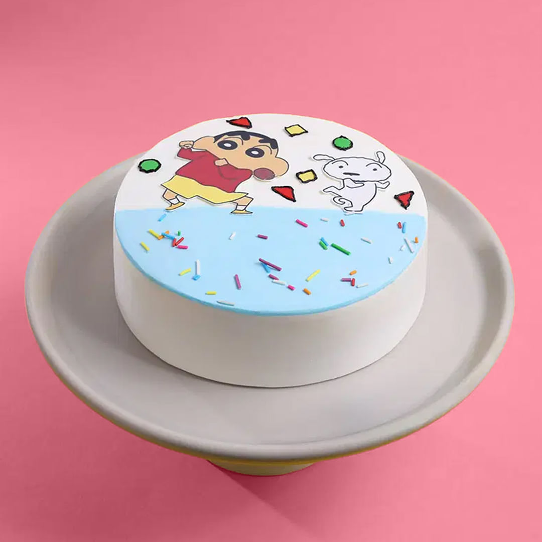 Shinchan N Shiro Theme Cake