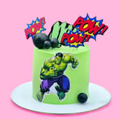 Hulk Comic Theme Cake