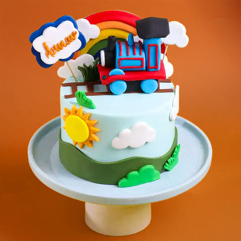 Thomas Train N Rainbow Theme Cake