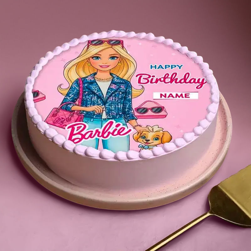 Barbie Birthday Photo Cake