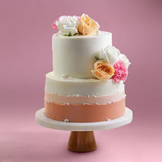 Ombre Petals N Pearls Cake