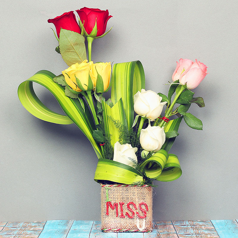 Miss You Mixed Roses Bunch