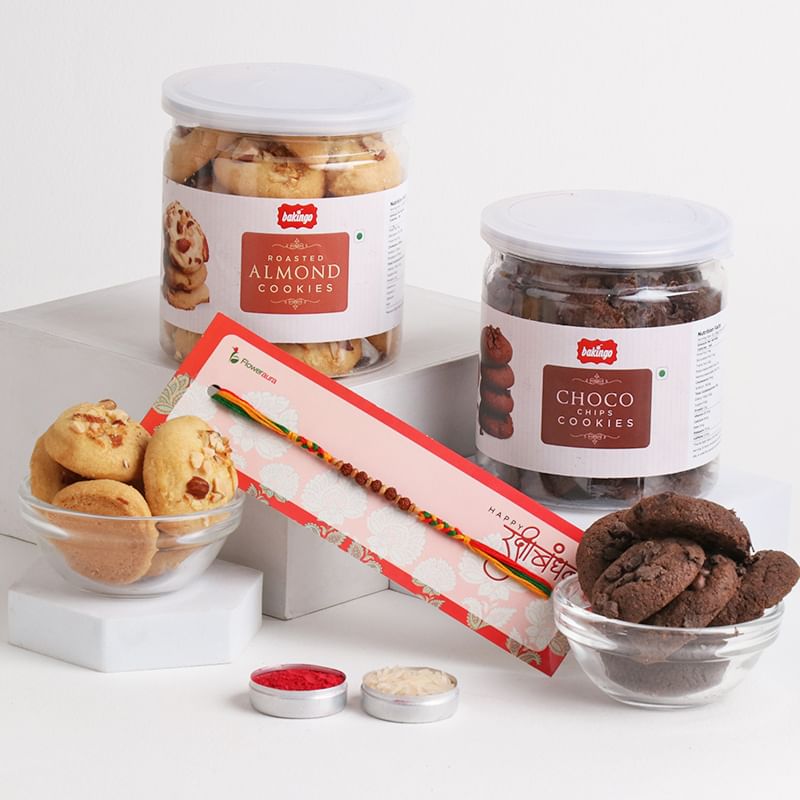 Send Thread Mauli Rakhi With Gourmet Cookies