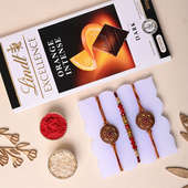 Three Antique Desugner Rakhis With Dark Chocolate