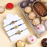 Three Beaded Designer Rakhis With Ferrero Rocher