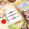 Three Beaded Designer Rakhis With Roasted Nuts