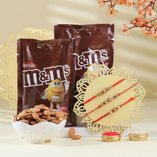 Three Beaded Mauli Rakhis With Choco Joy-Belgium