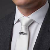 Three Black Hearts Tie Clip