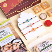 Three Designer Rakhis With Chocobite N Pistachios
