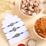 Three Designer Rakhis With Pistachios N Bhujiya